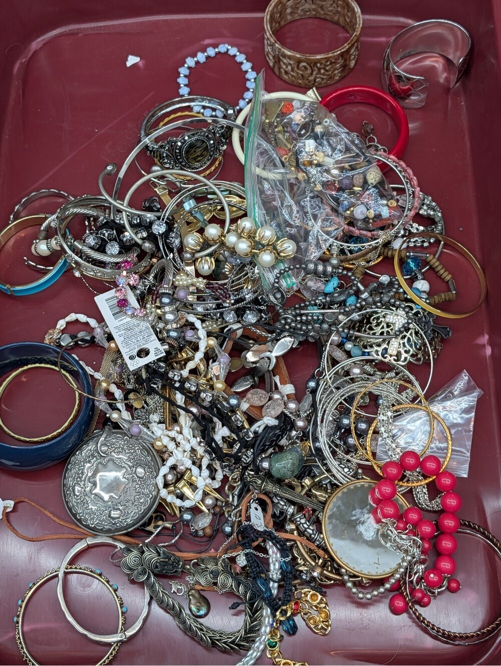 Vintage Modern Costume Jewelry Lot Bracelets Bangles Necklaces Wearable Craft